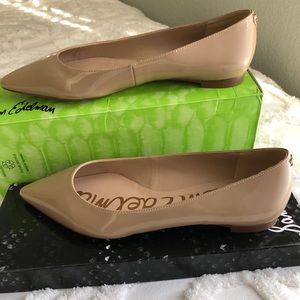 Sam Edelman nude patent shine pointed toe flats 8.5 women’s shoes